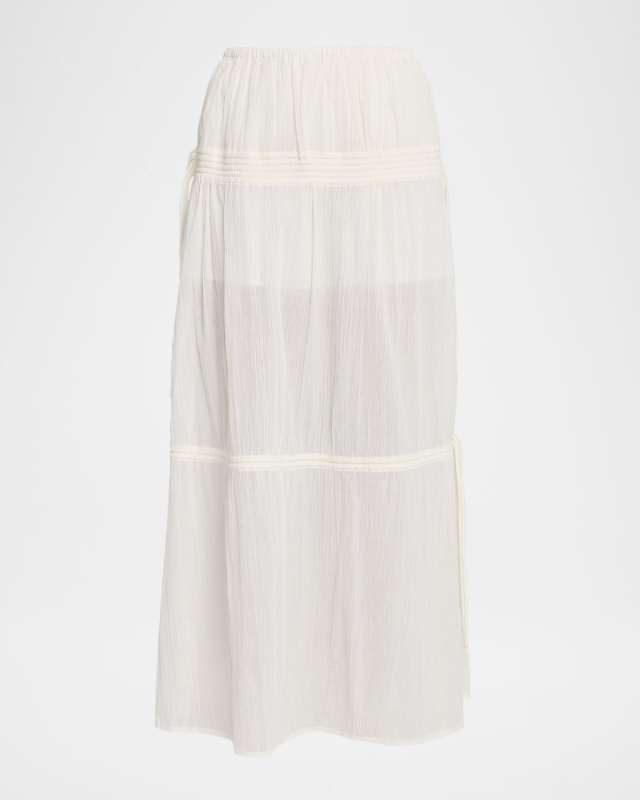 Tiered Drawstring Maxi Skirt